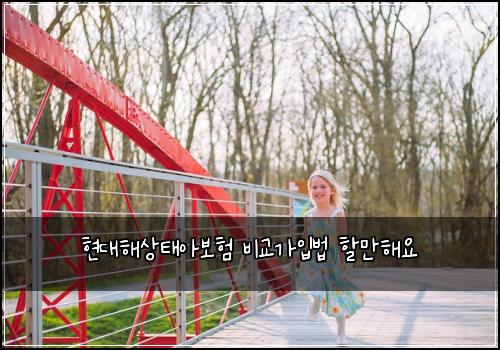 현대해상태아보험 비교가입법  할만해요