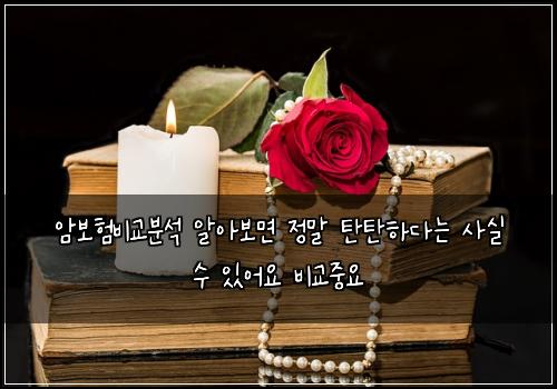 암보험비교분석 알아보면 정말 탄탄하다는 사실 수 있어요 비교중요