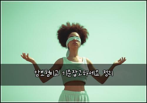암보험비교 기준잡고하세요 정리