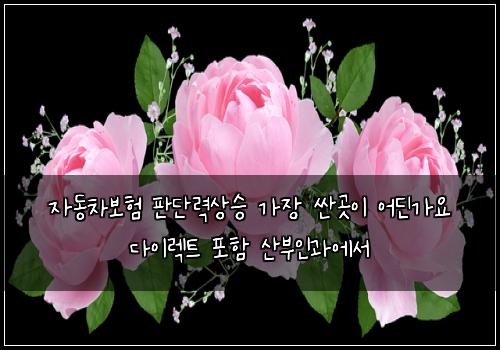 자동차보험 판단력상승  가장 싼곳이 어딘가요 다이렉트 포함 산부인과에서