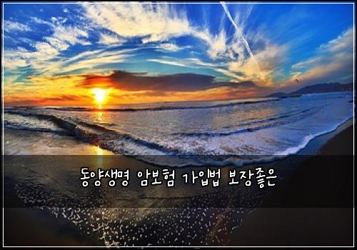 동양생명 암보험 가입법  보장좋은