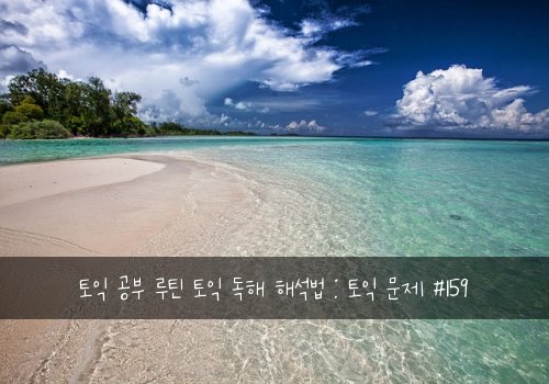 토익 공부 루틴 토익 독해 해석법 : 토익 문제 #159