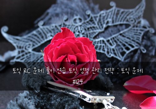 토익 RC 문제 풀이 연습 토익 성적 관리 전략 : 토익 문제 #124