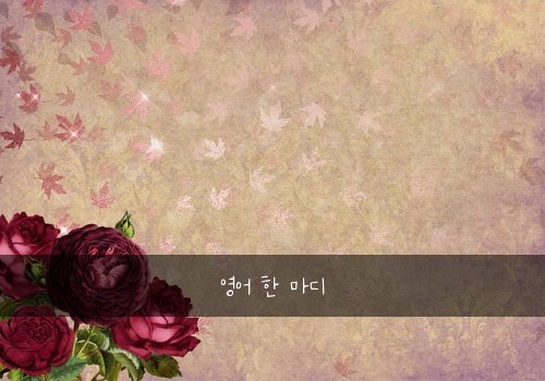 영어 한 마디